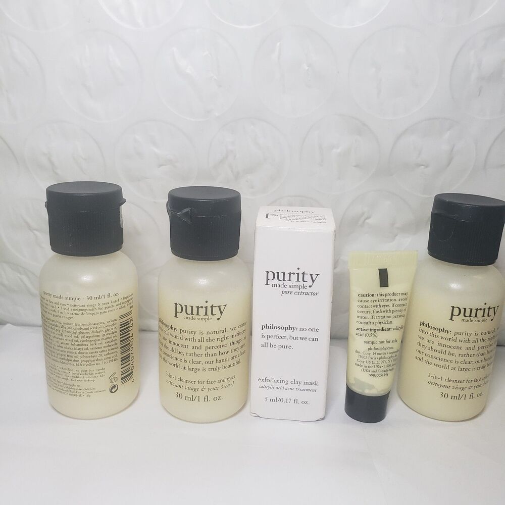 NNIB Philosophy Purity BUNDLE 3 Made Simple CLEANSER Face Eyes 1 exfoliating